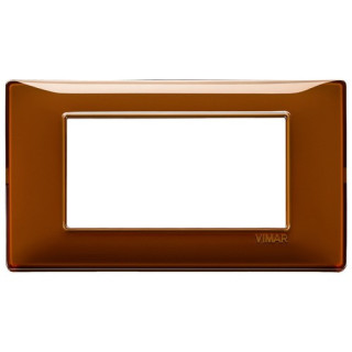 Placa de Vimar Plana 4 módulos Reflejo de tabaco 14654.49