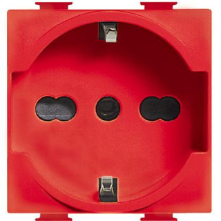 Bticino Matix TT Schuko Socket Universal Red A5440/16R