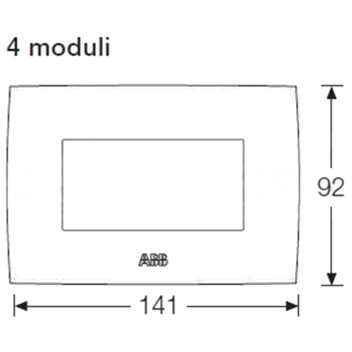 ABB CHIARA PLATE 4 MODULES VOLCANO 2CSK0404CH
