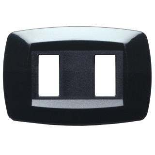 Master Modì pour Bticino plaque 2 modules noir MD202