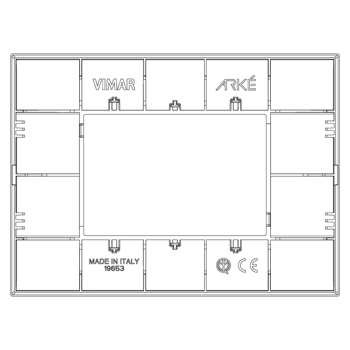 Vimar Arke Platte 3 Module Klassisch Weiß 19653.74