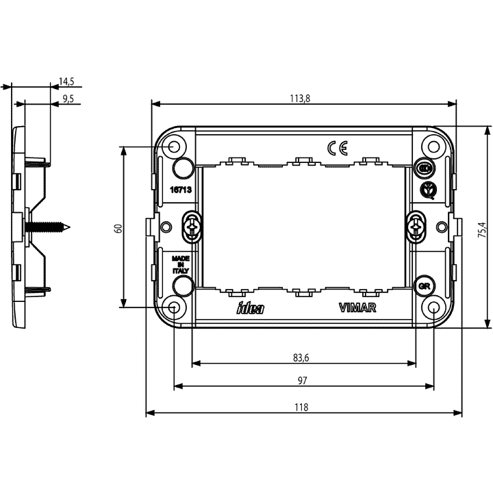 VIMAR IDEA Rahmen 3 MODULE 16713