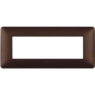 Plaque Bticino Matix 6 modules brun café AM4806TGG