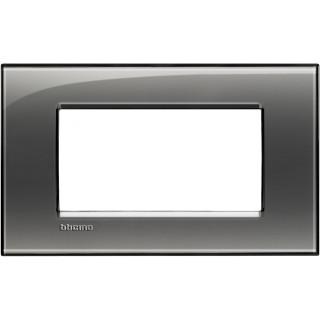 Bticino Livinglight plate 4 square modules London smoke LNA4804KF