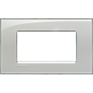 Bticino Livinglight plate 4 square modules ice grey LNA4804KG