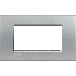 Bticino Livinglight plaque 4 modules carrée gris tech LNA4804TE