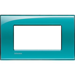 Bticino Livinglight plate 4 square modules deep green LNA4804VD