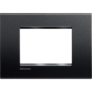 Bticino Livinglight plaque 3 modules carrée gris anthracite LNA4803AR