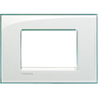 Bticino Livinglight plate 3 square modules aquamarine LNA4803KA