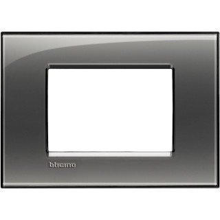 Bticino Livinglight plaque 3 modules carrée couleur fumée de Londres LNA4803KF