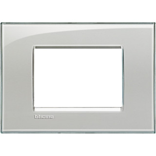 Bticino Livinglight plaque 3 modules carrée gris glace LNA4803KG