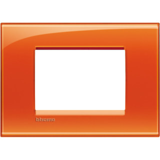 Bticino Livinglight plaque 3 modules carrée orange deep LNA4803OD