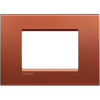 Bticino Livinglight plaque 3 modules carrée couleur brick LNA4803RK