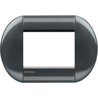 Bticino Livinglight round plate 3 modules dark steel LNB4803AC