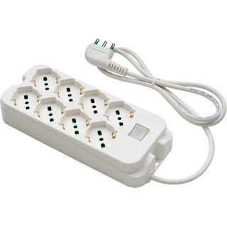 Power strip liner Fanton with 8 sockets bypass schuko white 40440