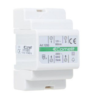 Transformateur Comelit avec primaire 230V secondaire 12V AC / 15 VA pour une utilisation continue