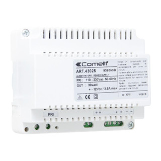Comelit power supply DIN rail 6 modules Input 230V output 12V 2,5A