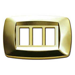 Master Modì pour Bticino 3 modules laiton brillant MD213