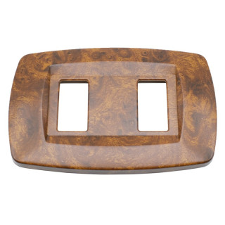 Master Modì pour Bticino plaque 2 modules bruyère noyer MD432