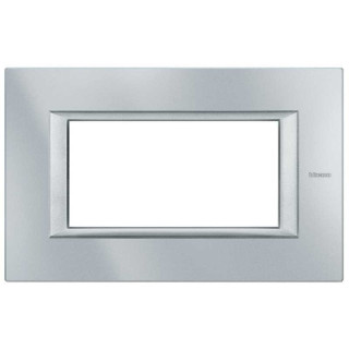 Bticino placa axoluta 4 módulos monocromo ha4804hc
