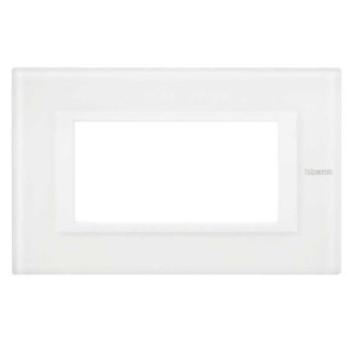 Bticino Axolute Plaque 4 Modules Verre Blanc HA4804VBB