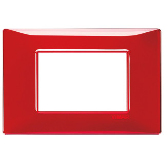 Vimar Plana placa 3 módulos de color rubí 14653.51