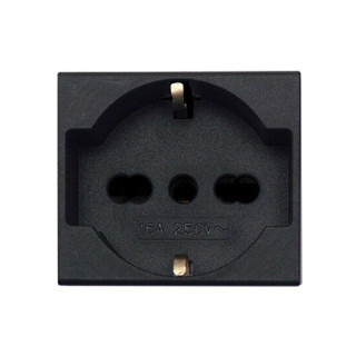 Schuko socket unel bypass universal 10/16A series Ave Noir System 45 45390/15TS