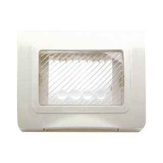 Placa de auto-apoyo Ave sistema 44 IP55, 3 Módulos Blanco 44SP03B