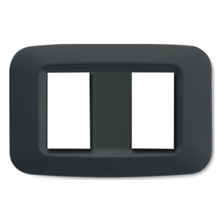 Placca Ave in tecnopolimero Yes 45 2 Moduli grigio noir 45PY002GN