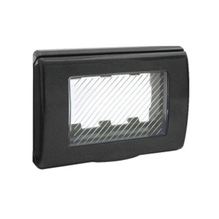 Watertight Plate Series Ave System 45 with cover IP55 3 Modules Grey 45SP43GM