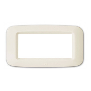 Placca Ave in tecnopolimero Yes 45 4 Moduli bianca Blanc lucida 45PY04BP