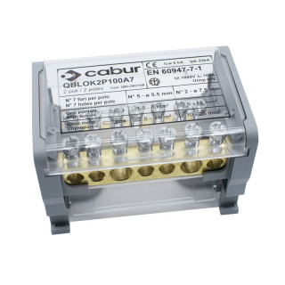 Distribution Terminal Cabur 100A 2P 1000VDC 7F QBLOK2100