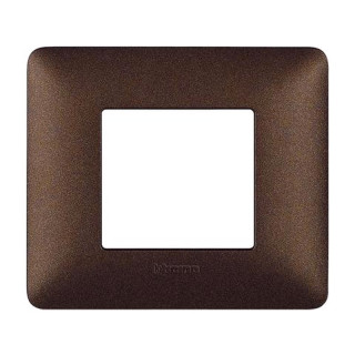 Plaque Bticino Matix 2 modules brun café AM4802TGG