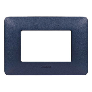 Placa Bticino Matix 3 modulos azul mercurio AM4803TBM