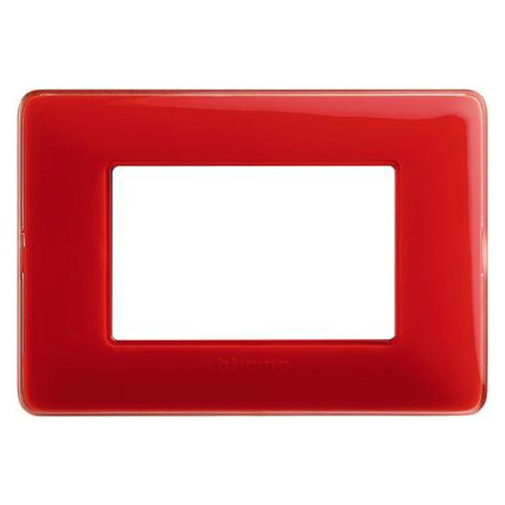 Placa Bticino Matix 3 módulos coral AM4803CRD