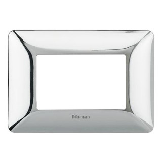 Placa Bticino Matix 3 módulos cromo brillante AM4803GRC