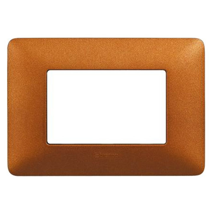 Plaque Bticino Matix 3 modules rouge terre AM4803TRT
