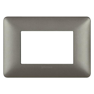 Placa Bticino Matix 3 módulos iron AM4803MIR