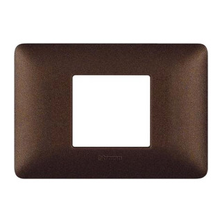 Bticino Matix Plate 2 Modules centered brown coffee AM4819TGG