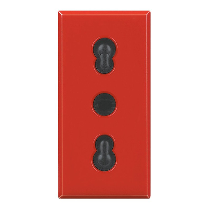 BTICINO AXOLUTE TWO-WAY SOCKET 10/16A RED H4180