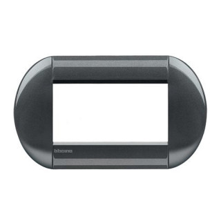 Bticino Livinglight round plate 4 modules steel LNB4804AC