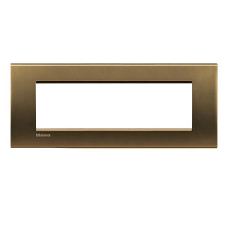 Bticino Livinglight plate 7 square modules polished bronze LNA4807BZ