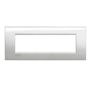 Bticino Livinglight plate 7 square modules lunar silver LNA4807GL