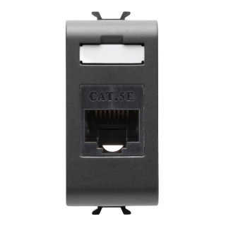 GEWISS CHORUS SOCKET RJ45 CAT 5E BLACK GW12421