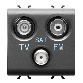 Presa TV FM SAT Gewiss Chorus 2 Moduli nero GW12382
