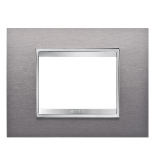 Gewiss Chorus plate LUX 3P brushed stainless steel GW16203MI