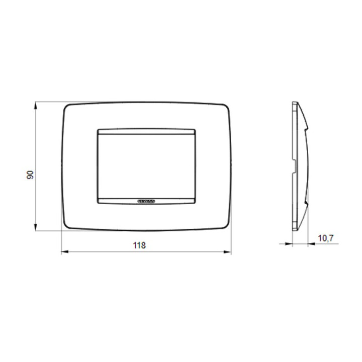 Placa Gewiss Chorus ONE 3P blanco GW16103TB