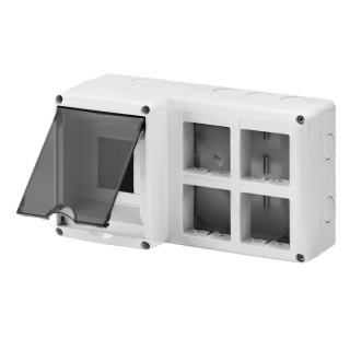 Contenitore Gewiss da parete 8 moduli centralino più 4 posti GW27072