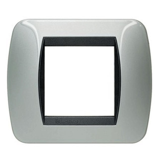 Bticino Living International Abdeckrahmen 2 Module aluminiumgrau L4802AL