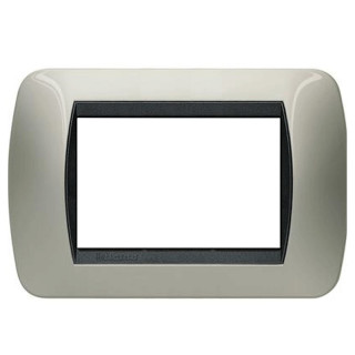 Bticino Living International plaque 3 modules titane clair L4803TC